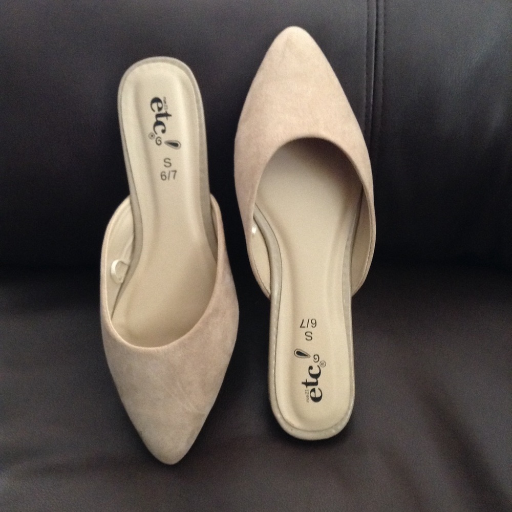 Cream Suede Mules (NWOT)